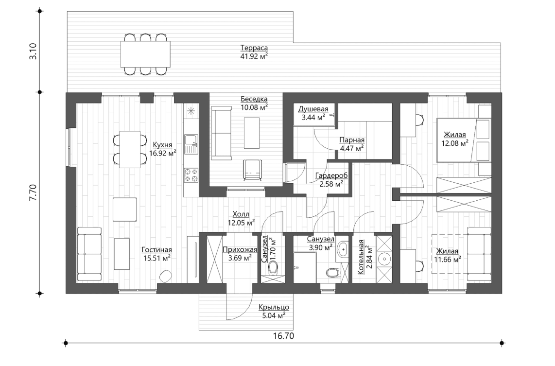 Планировочное решение 91 м2 (2)