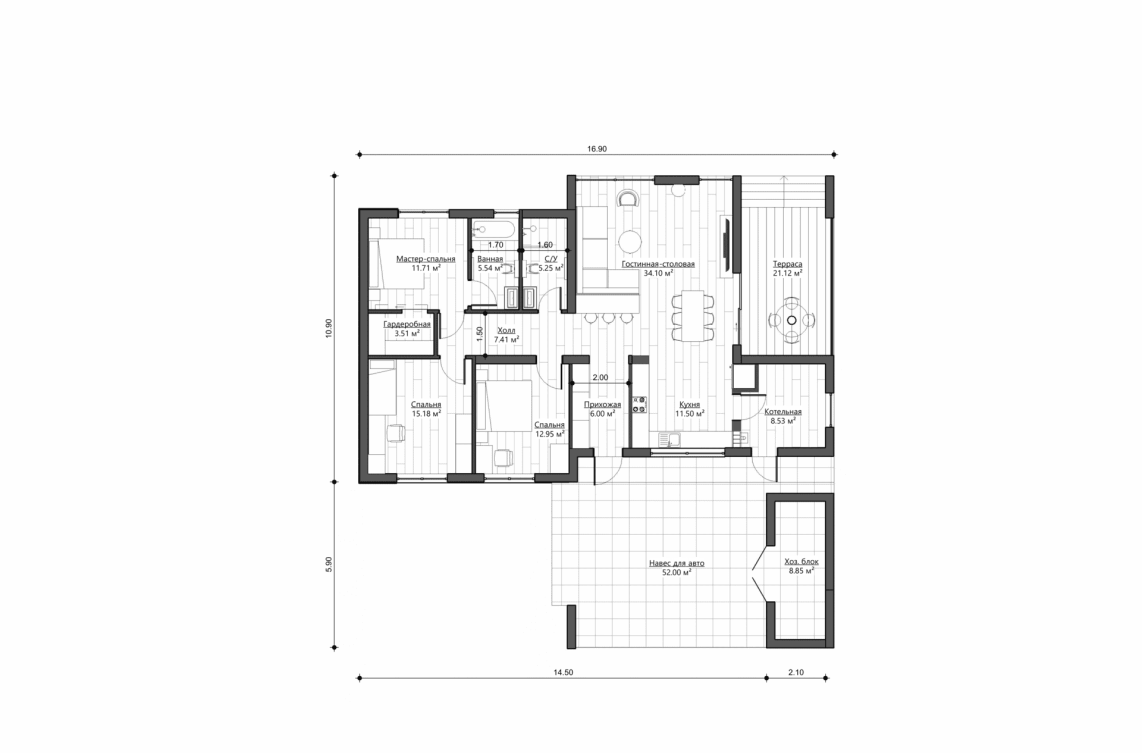 Планировочное решение 120 м²