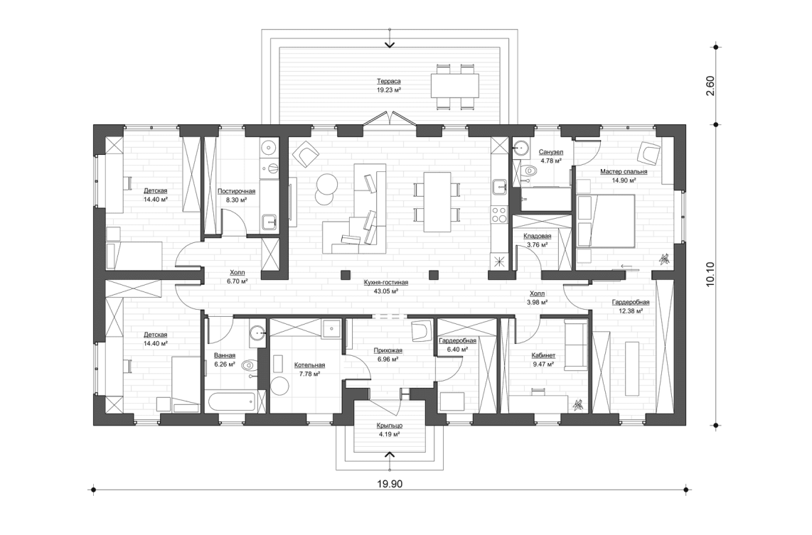 Планировочное решение 160 м²