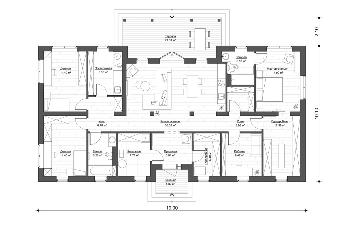 Планировочное решение 160 м²