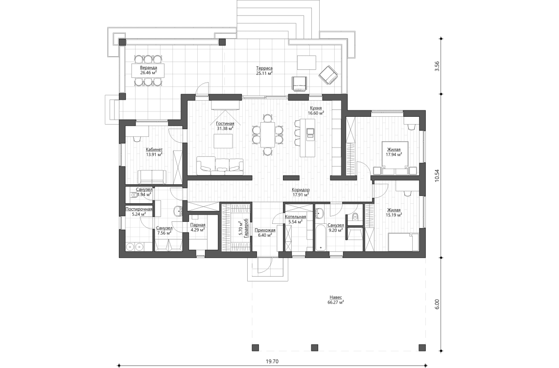 Планировочное решение 160 м²