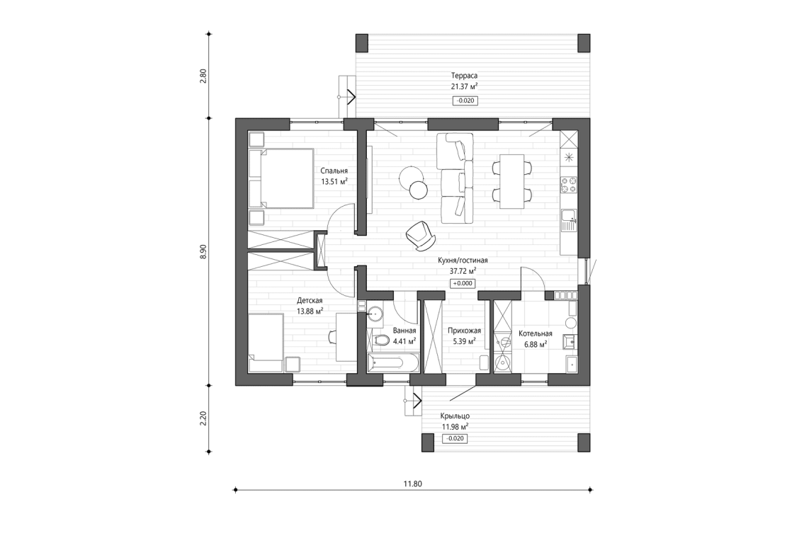 Планировочное решение 106 м²