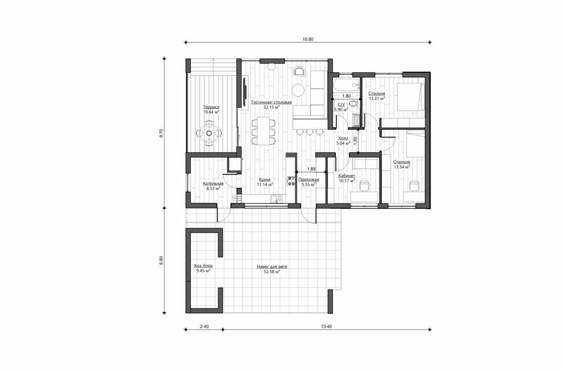 Планировочное решение 106 м²