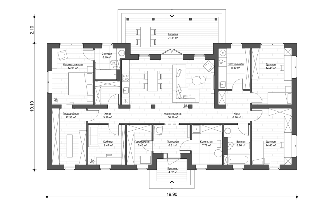 Планировочное решение 160 м²