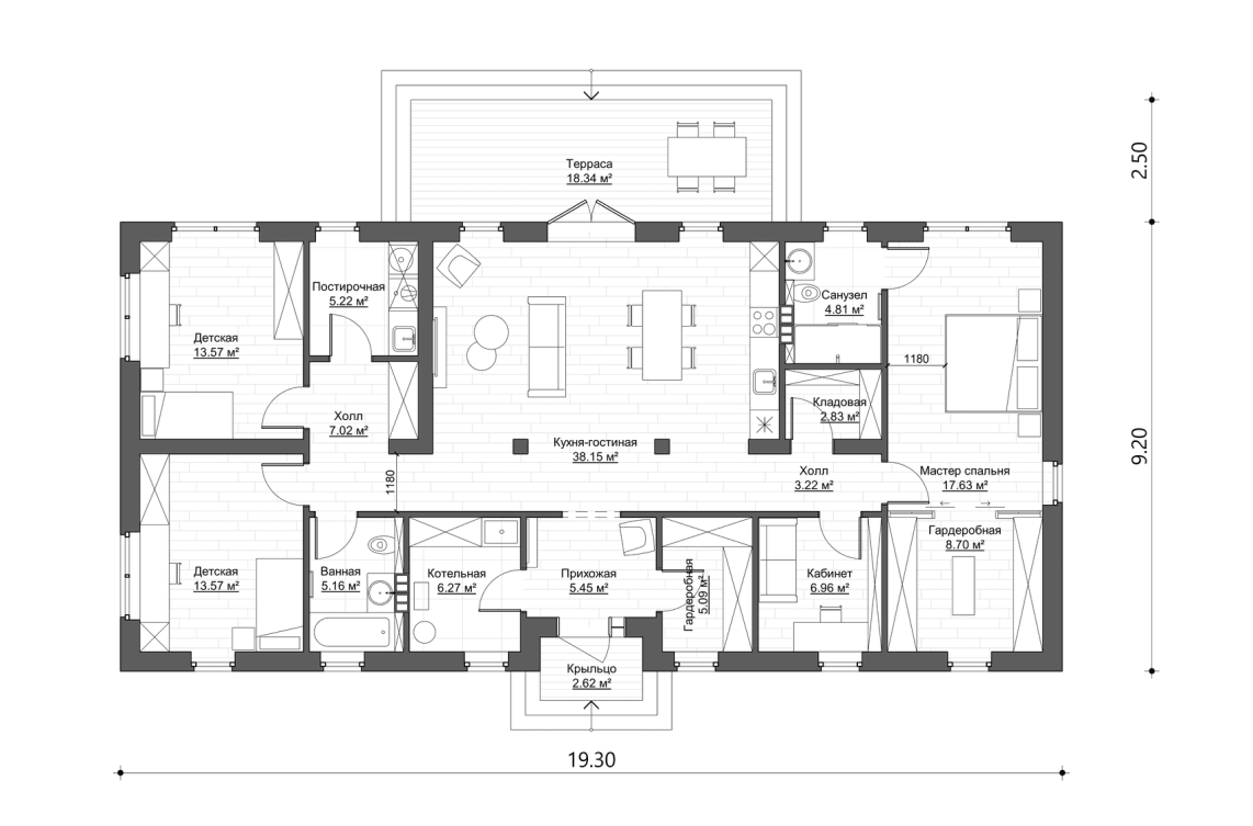 Планировочное решение 140 м²