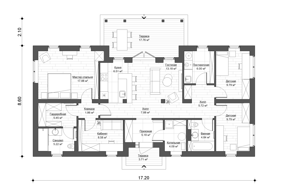 Планировочное решение 110 м²