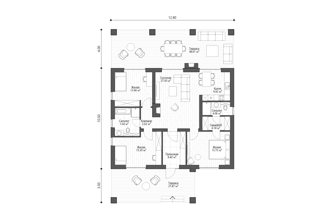 Планировочное решение 108 м²