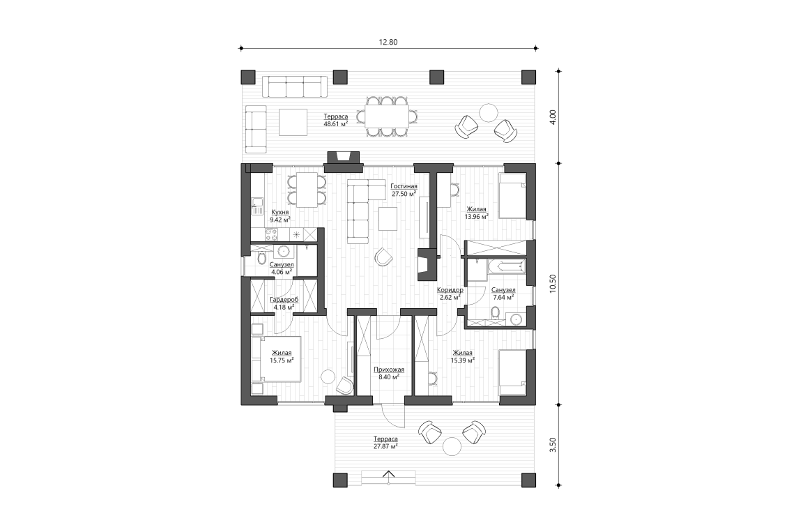 Планировочное решение 108 м²