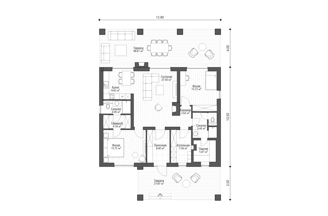 Планировочное решение 106 м²