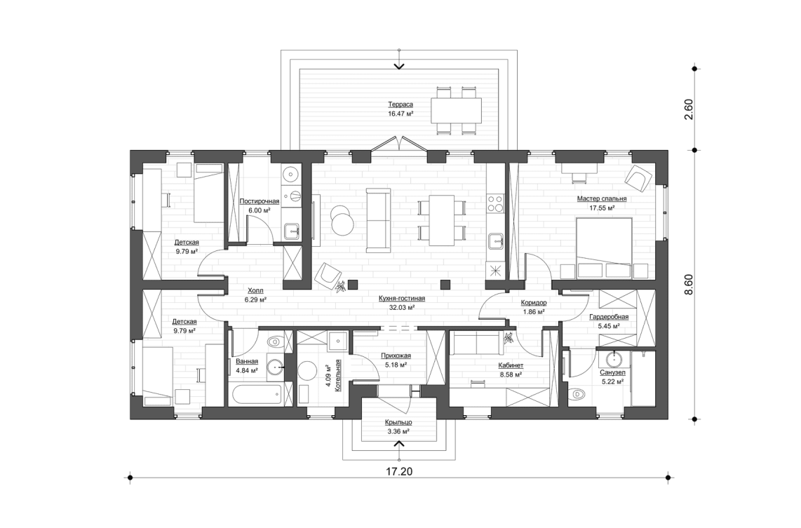 Планировочное решение 120 м²