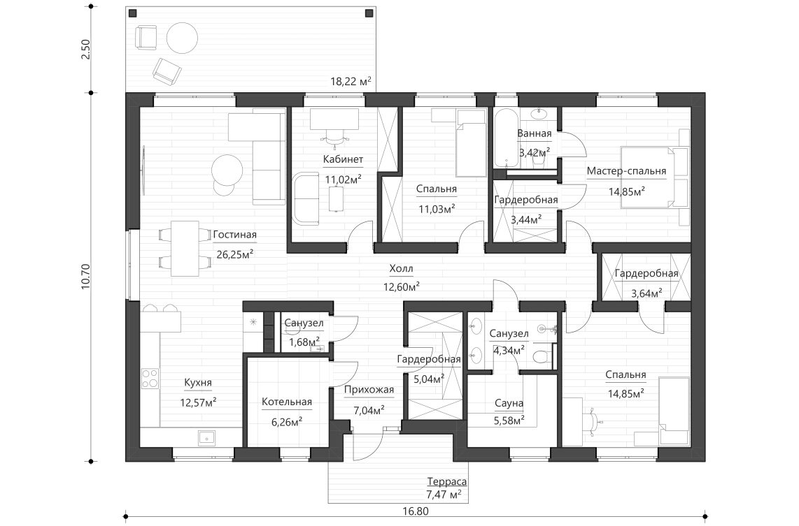 Планировочное решение 140 м²