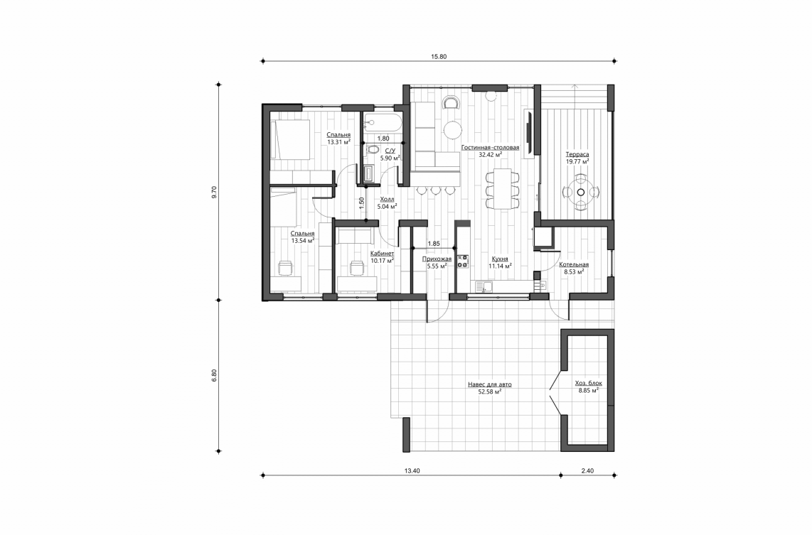 Планировочное решение 106 м²