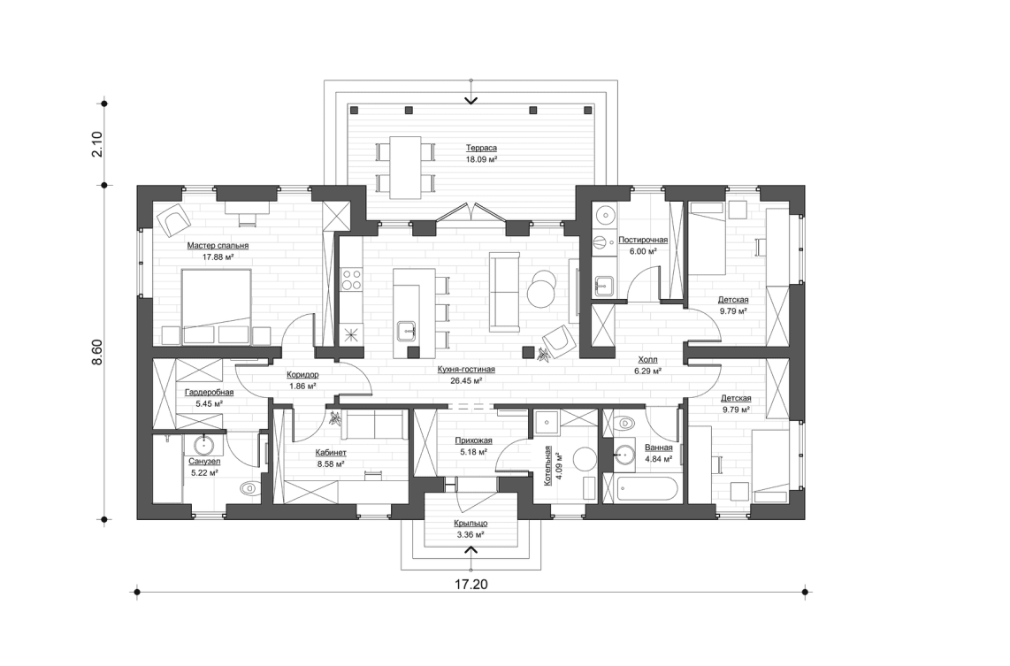 Планировочное решение 110 м²