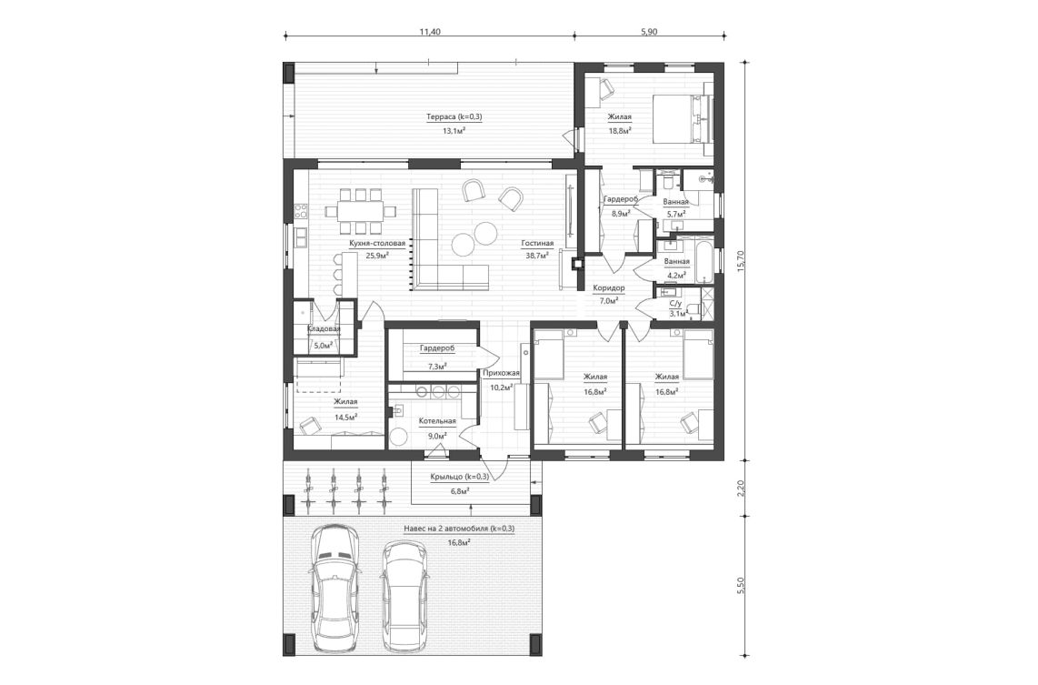 Клиентское решение 2 - 192 м² 