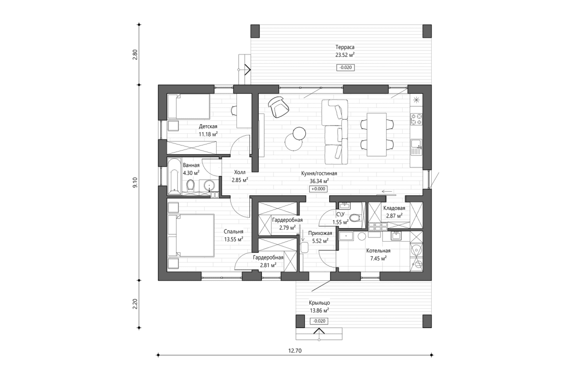 Планировочное решение 119 м²