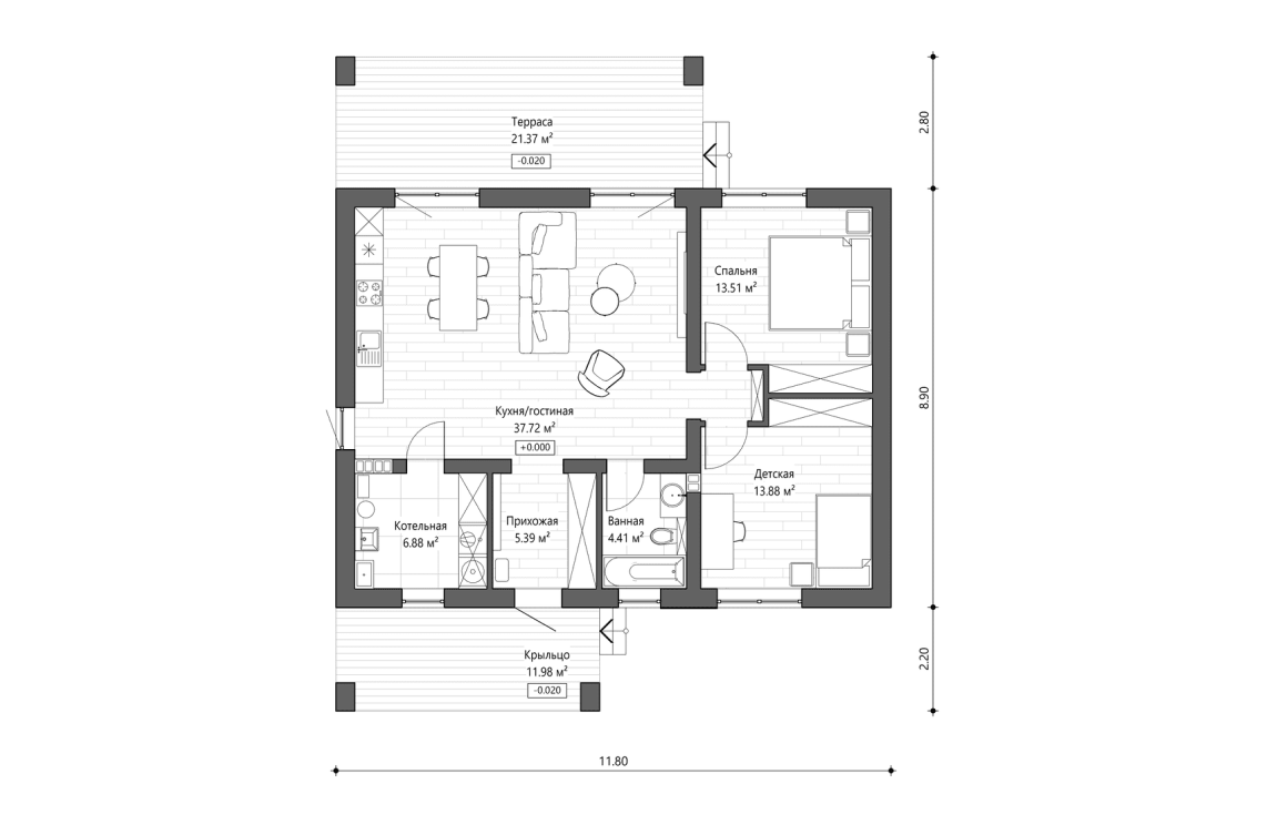 Планировочное решение 106 м²